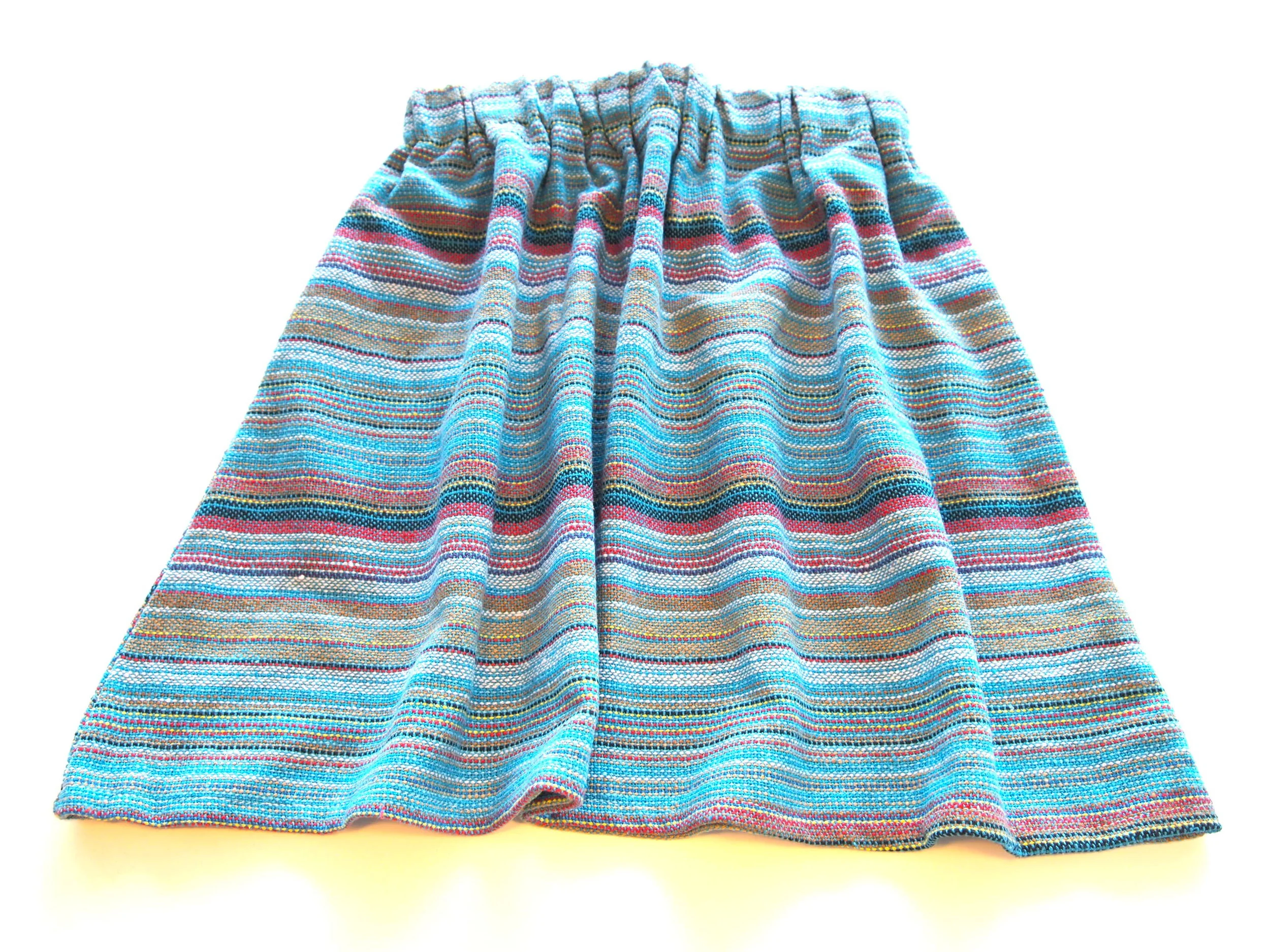 Thai Hill Tribe-Print Party Skirt - Blue