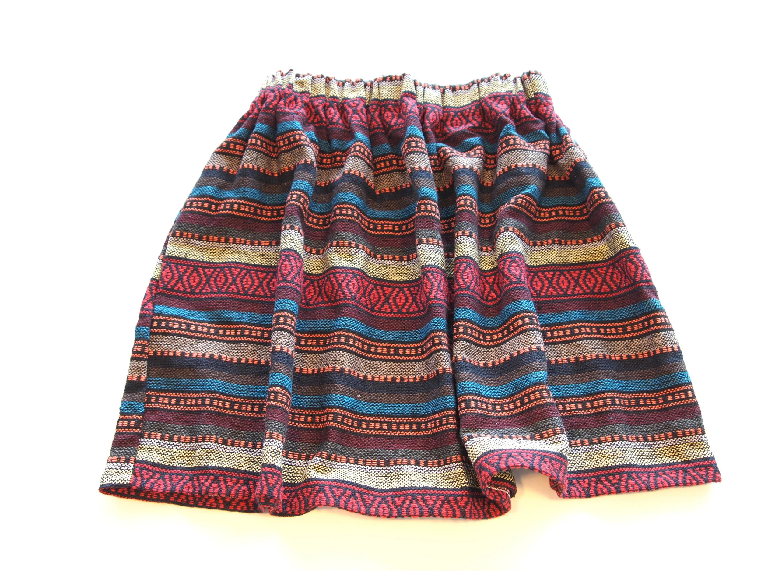 Thai Hill Tribe-Print Party Skirt - Pink