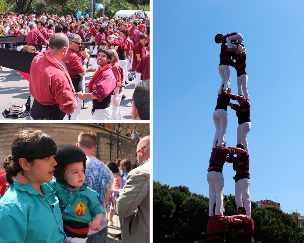 Six-story human tower {castell}, Catalan festival