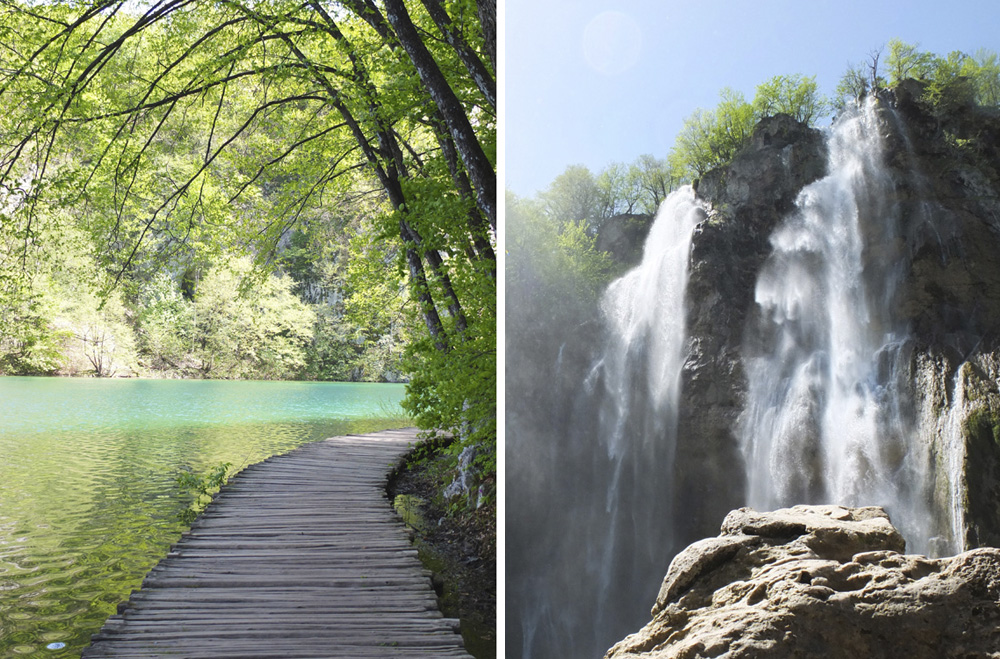 A path along the Lower Lakes and the biggest waterfall in the park—Big Waterfall {seriously, that's the name}—a short walk from the main path.
