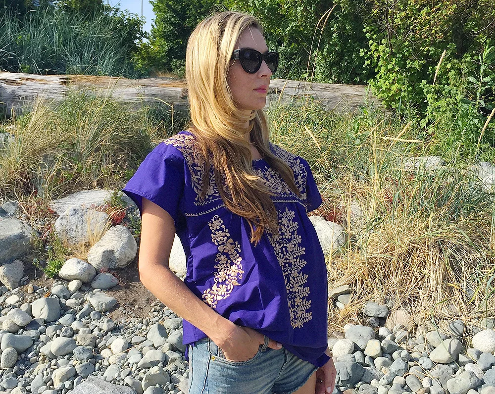 Wearing: Tulum Embroidered Top in Midnight // $46