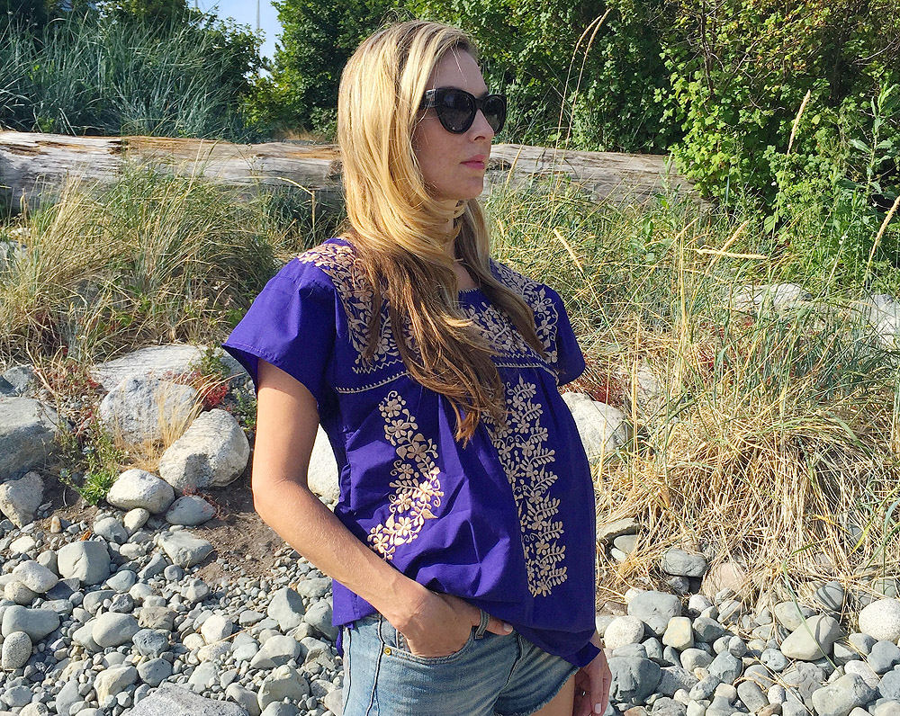 Wearing: Tulum Embroidered Top in Midnight // $46