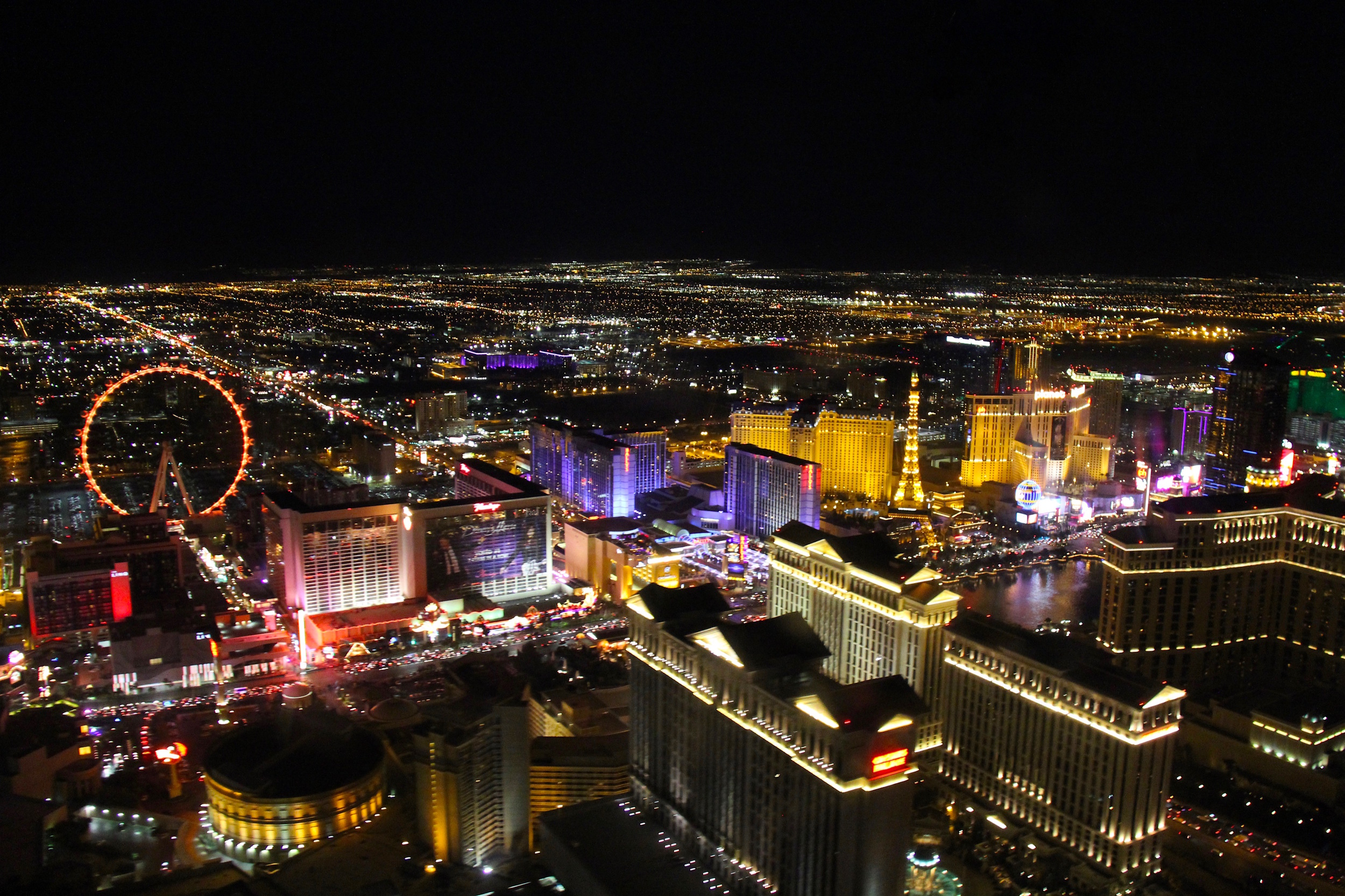 Vegas' sparkly setting captured from our helicopter's window!