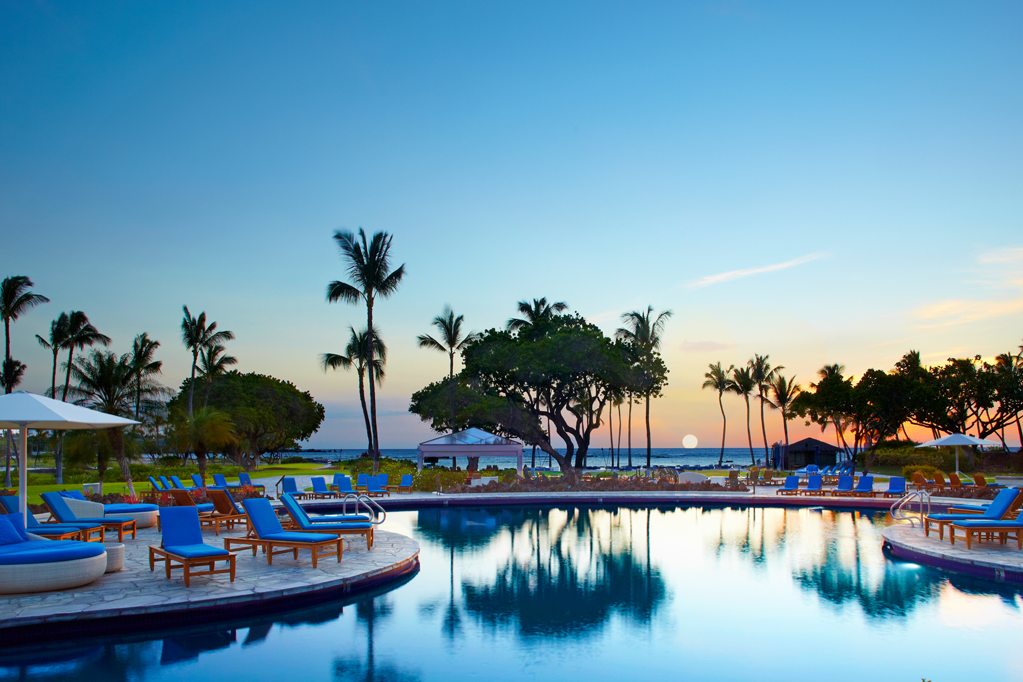 The pool at twilight.