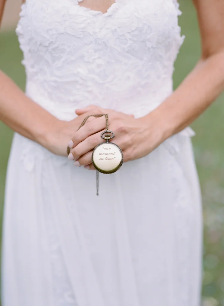 A shot taken from Lauren and Nathan's wedding. Nathan had this watch on him when he proposed to Lauren, when she said yes he took out the watch and broke it. Freezing the exact time forever. A beautiful and personal touch.