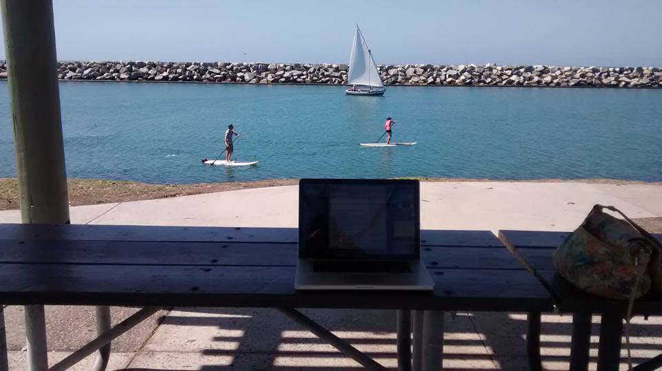I went to California, where I put my toes in the ocean, spent Passover with family and friends, and finally met face-to-face co-workers I've known online for years.