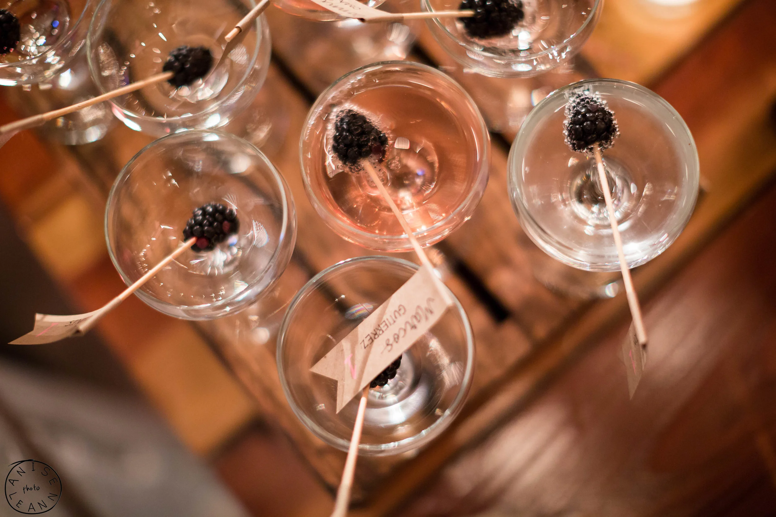 Blackberry Champagne Name Tags