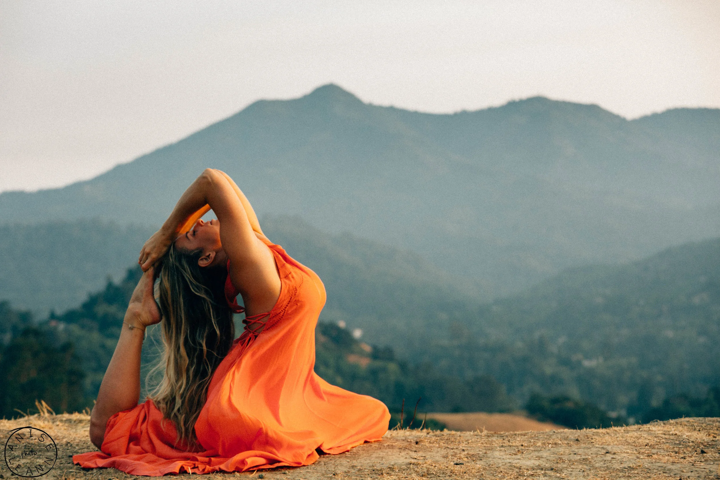 yoga in a dress