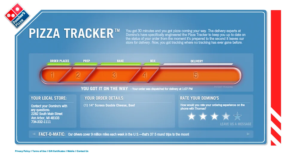Dominos Pizza Tracker Colin Kim