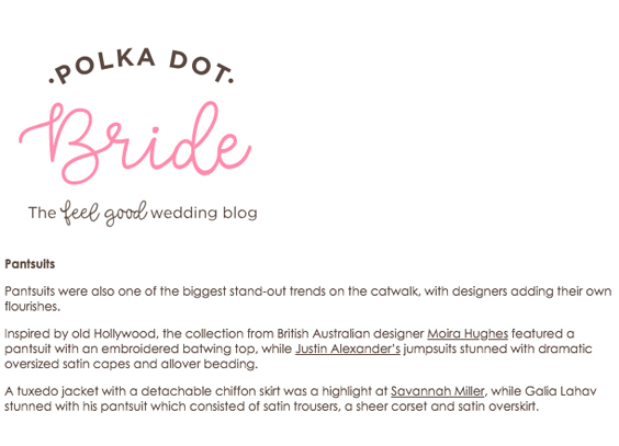 Moira Hughes COuture Polka Dot Bride Feature New York Bridal Week 