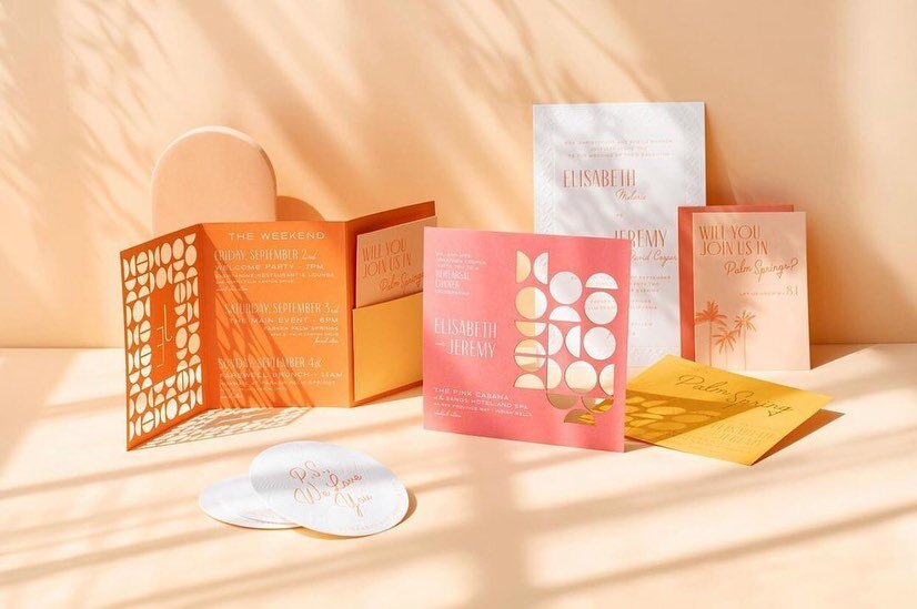 Truly can&rsquo;t describe how obsessed we are by this incredible invite suite from @swellpress. The palette. The typography. The shadow play with those cutouts. Seriously sublime 🧡🧡🧡