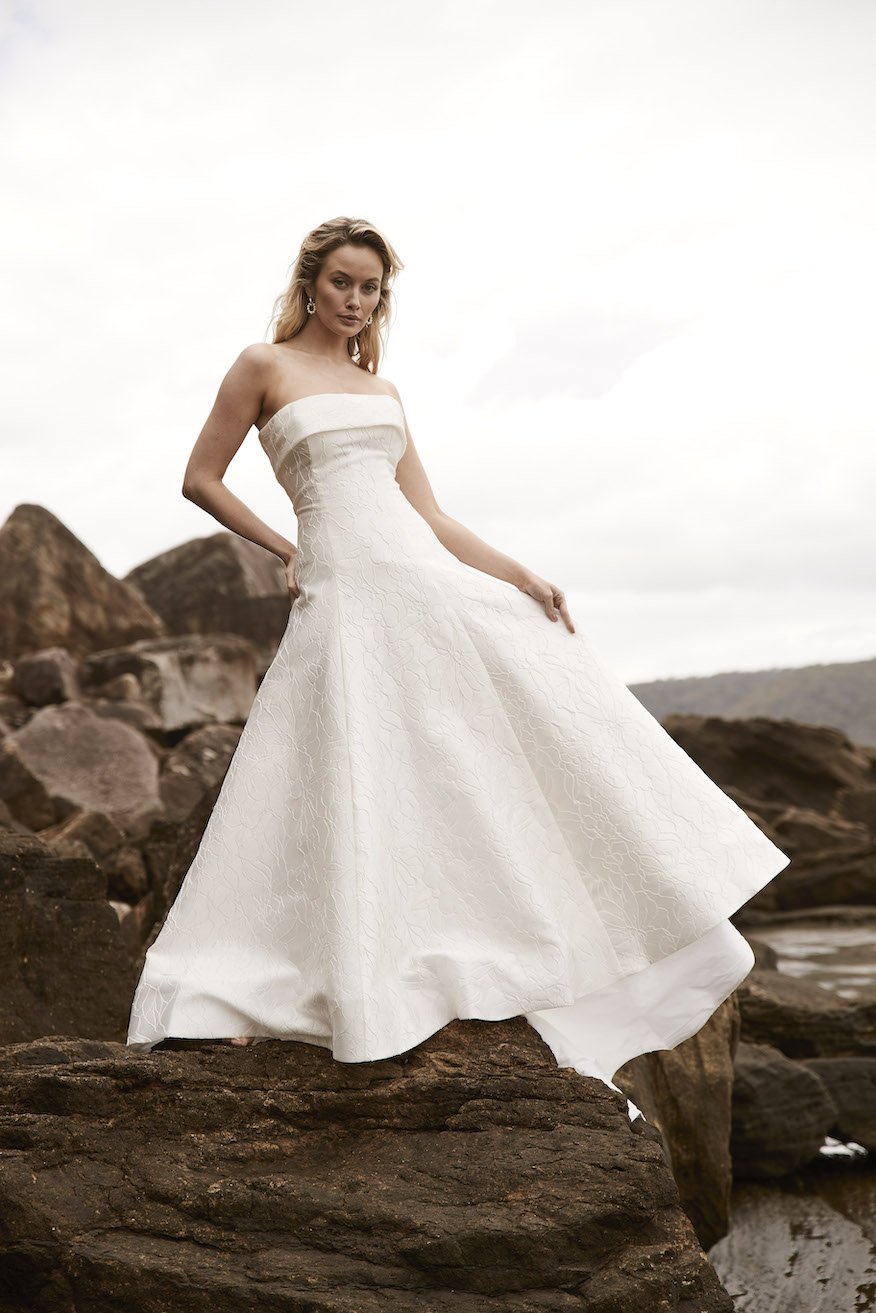 The Lyra Jacquard Wedding Dress  Long-line princess seam gown by Moira Hughes.jpg