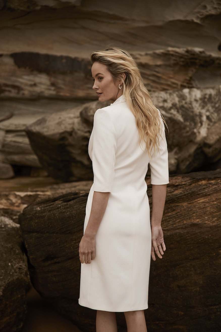 Sydney Designer Moira Hughes Presents The Ora Short Wedding Dress  Pearl Elegance.jpg