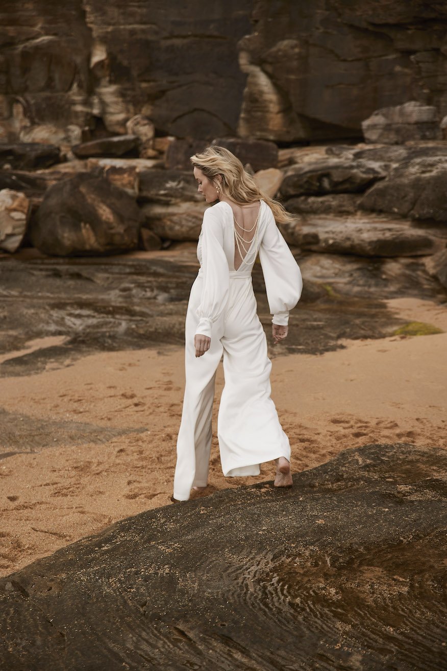 Draped Pearl Statement Back on 'The Aster' Bridal Jumpsuit by Moira Hughes.jpg