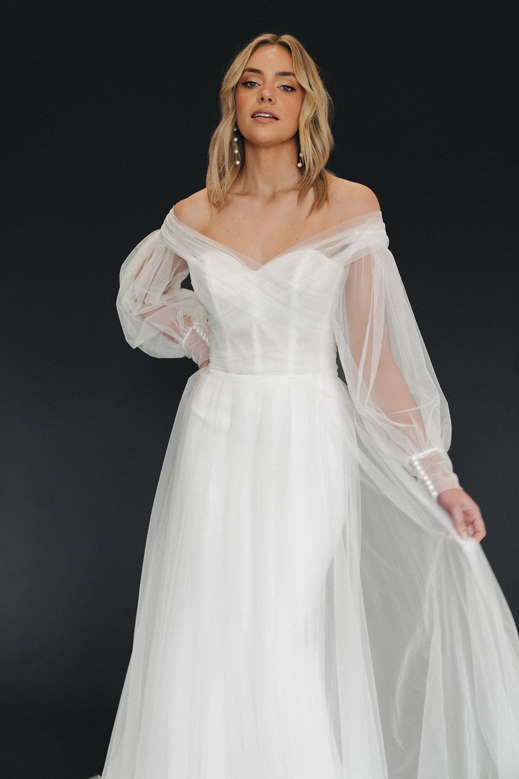 Moira Hughes Couture Wedding Gown Lourdes Tulle Off-shoulder Sleeve.jpg