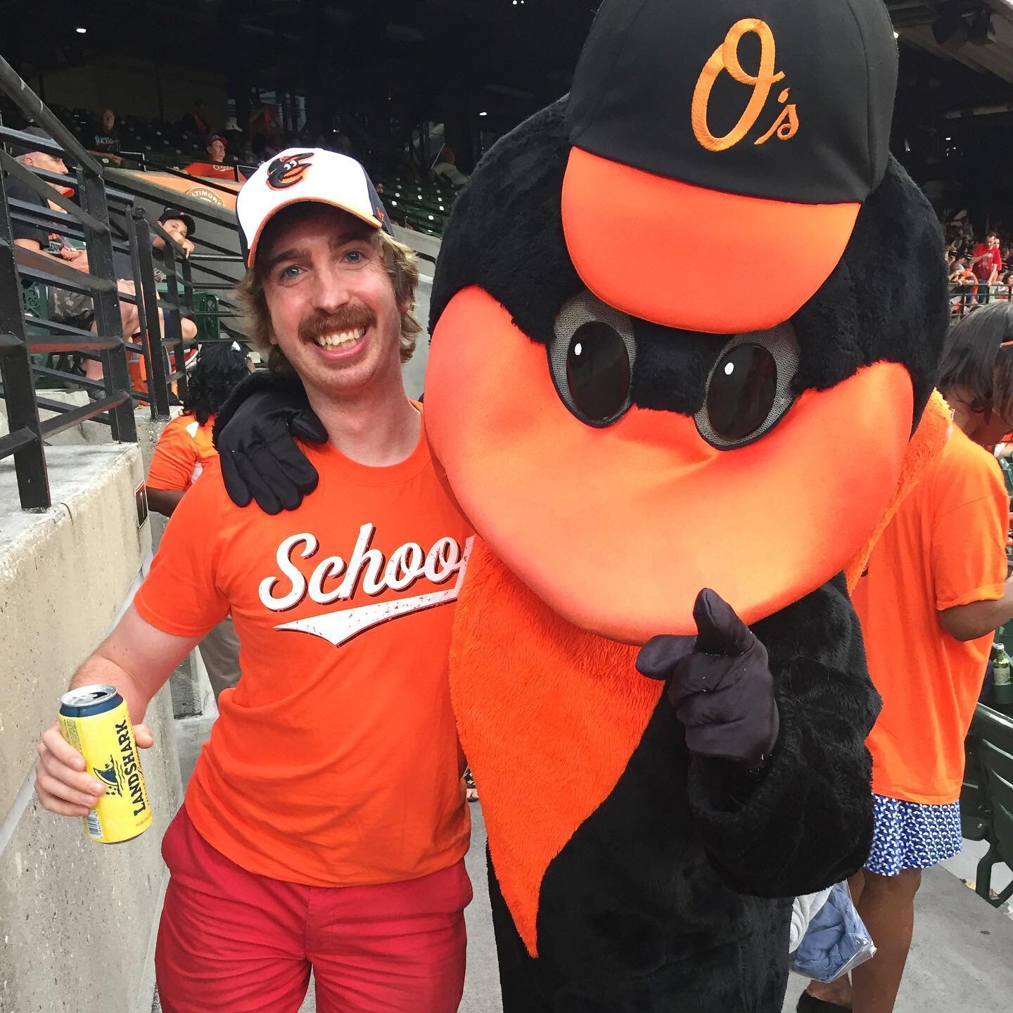 If my lifelong Yankees fan Dad didn&rsquo;t die 24 years ago today from lung/brain cancer he&rsquo;d probably have died when I showed him this photo of his only son draped in orange, wearing an O&rsquo;s hat, with his arm around the Orioles mascot at