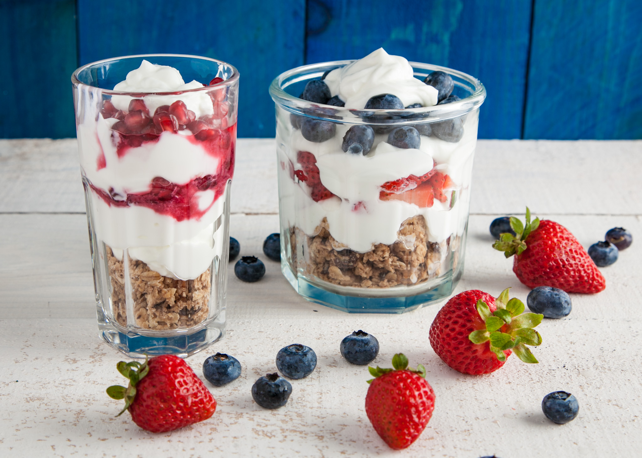 Soy yogurt with granola, fresh a selection of fresh fruits and berries