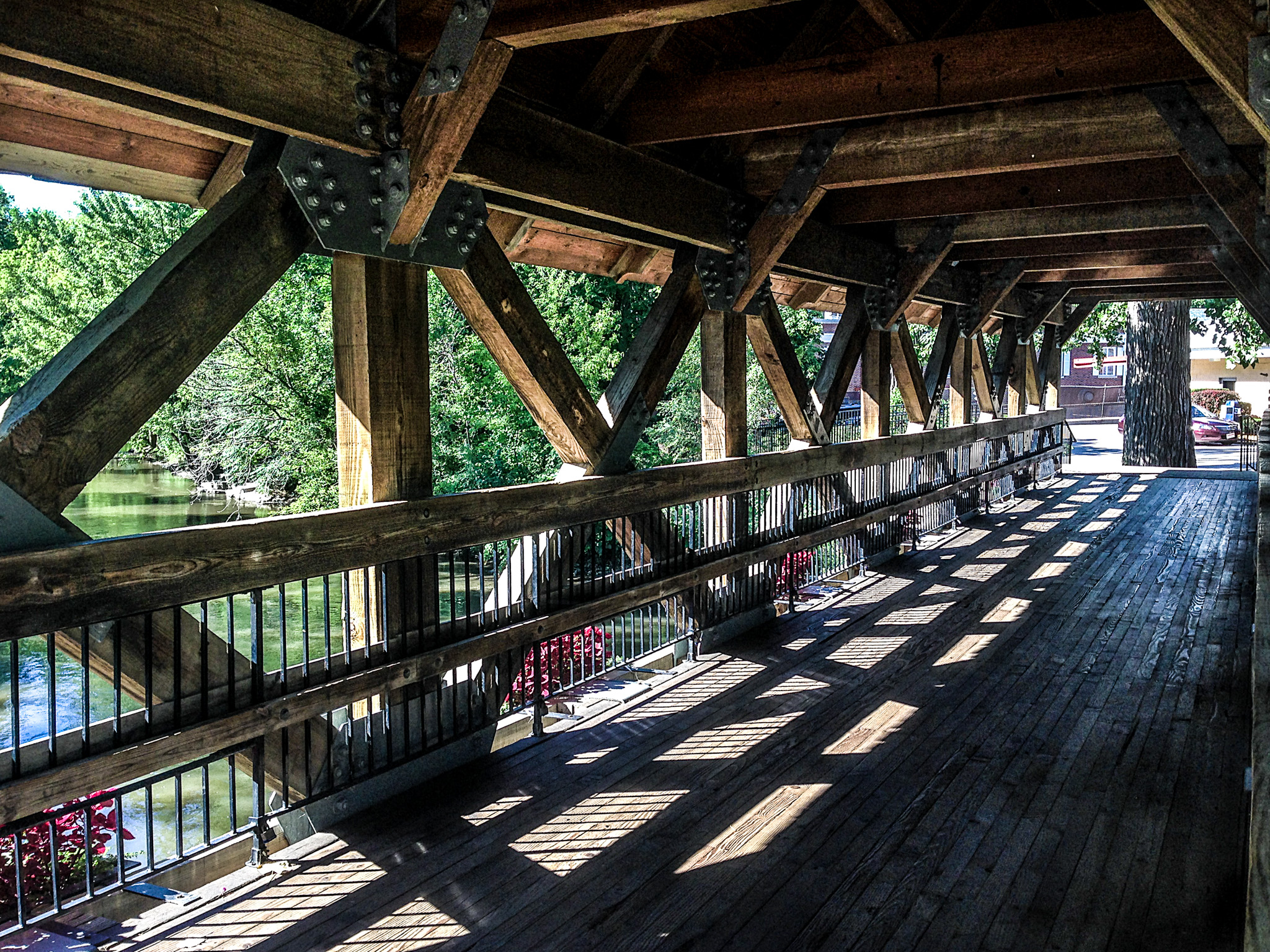 One o three covered bridges along the RiverWalk