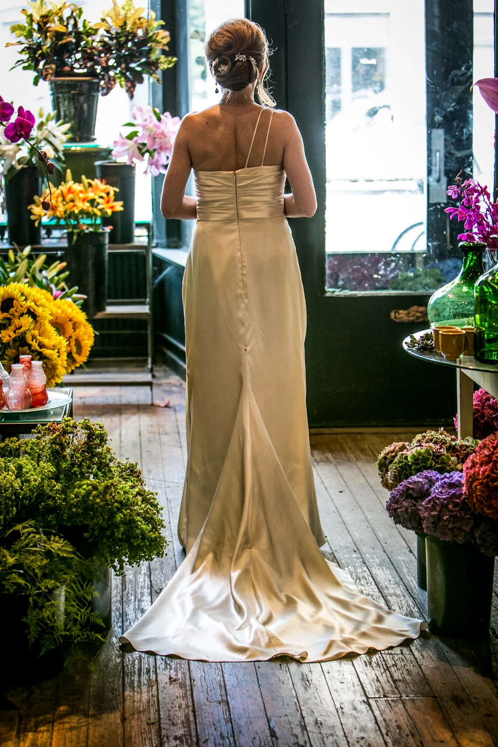 I always try to capture the bride walking away...the way a gown falls on a bride is beautiful and elegant.