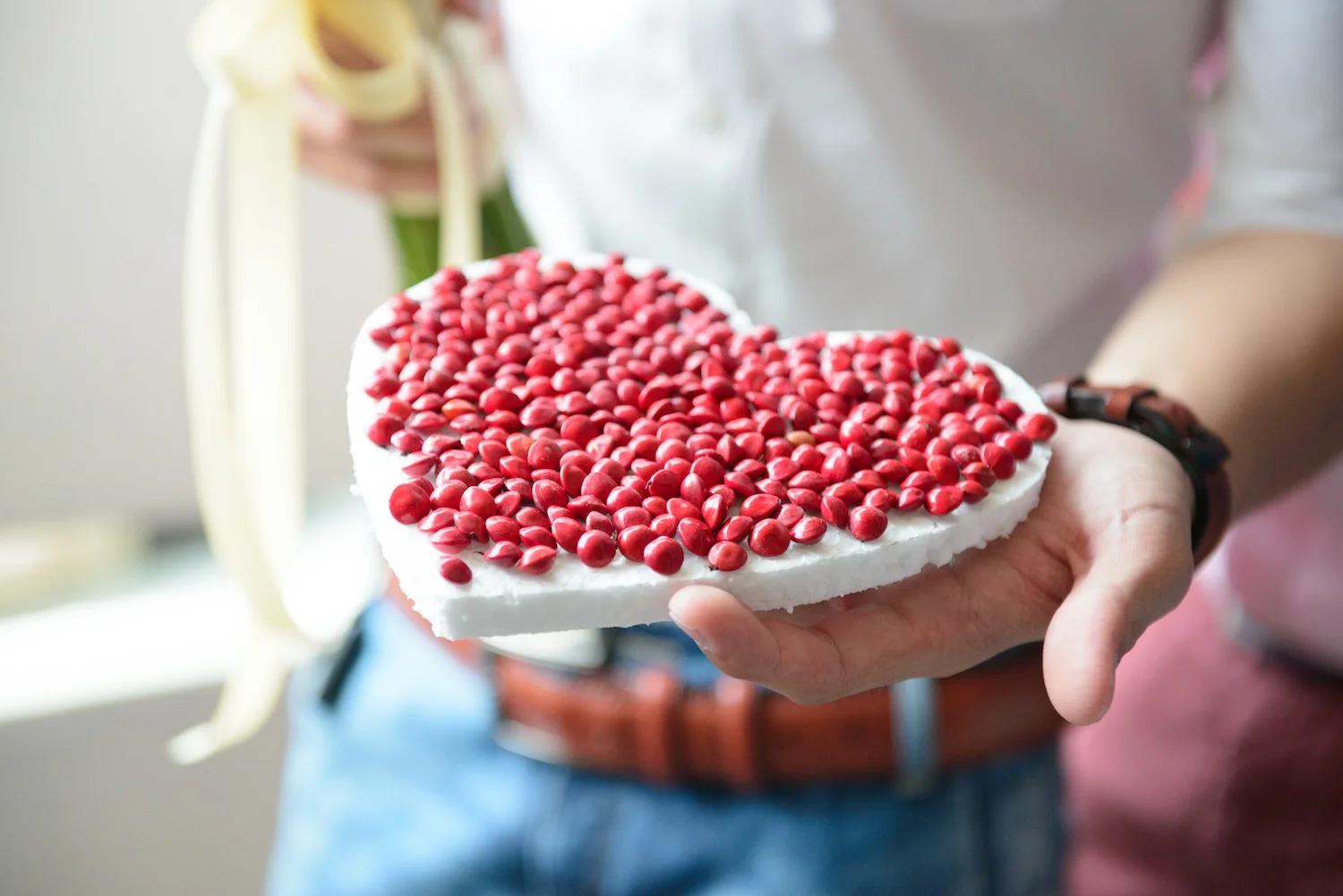 saga seeds in heart shape Actual day Bokelicious Photography