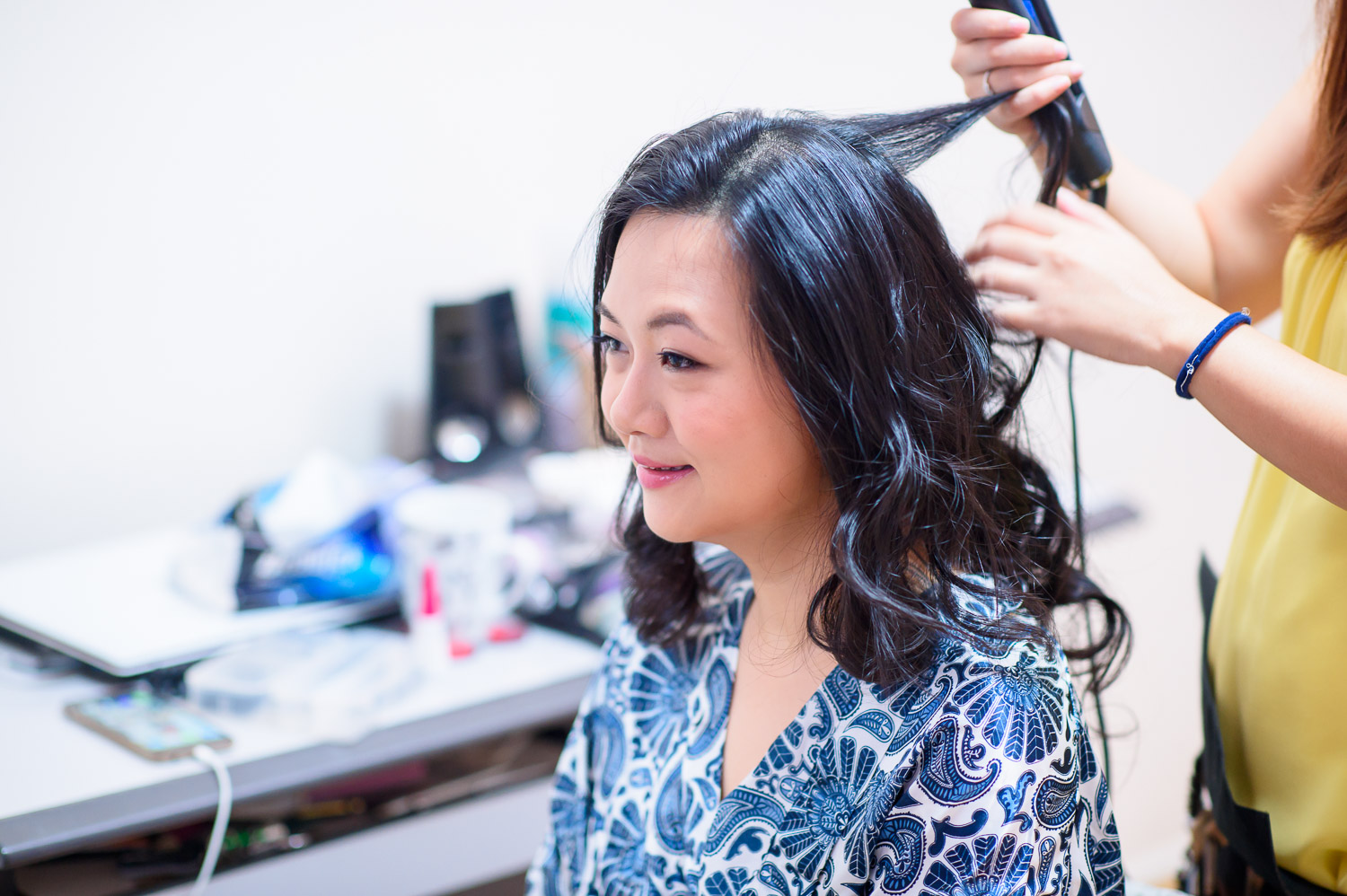 Bride getting ready