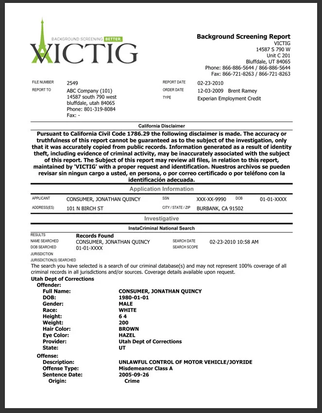 Background Check - Executive