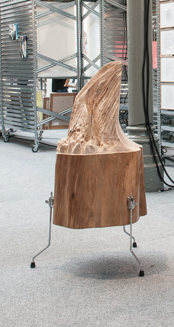 RÉMI DAL NEGRO One Kick n°2 (Floor Tom), 2015 From the series One Kick Wood, iron, 47 1/5 × 31 1/2 × 39 2/5 in Unique