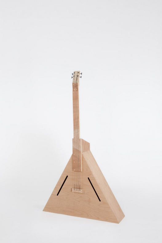 "Instrument 02 (Triangle - Contrabass)" , 2017 / Beech plywood, okoumé plywood, fir, mechanical elements, steel / 81 1/2 x 47 1/4 x 13 in / Unique artwork