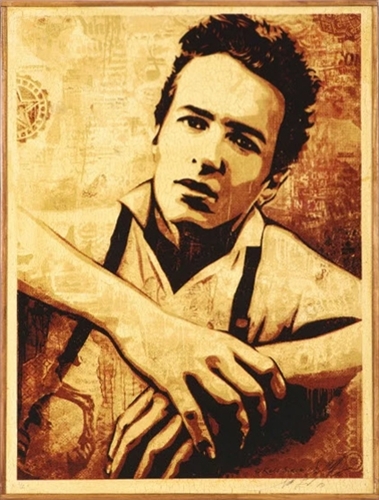 Shepard Fairey Strummer, 2010 Screenprint on wood in artist's frame 24 x 18 x 1 in. (60.96 x 45.72 x 2.54 cm.) Signed, dated and numbered in pencil and ink Edition 2/2 Printed Matters, Los Angeles, pub.