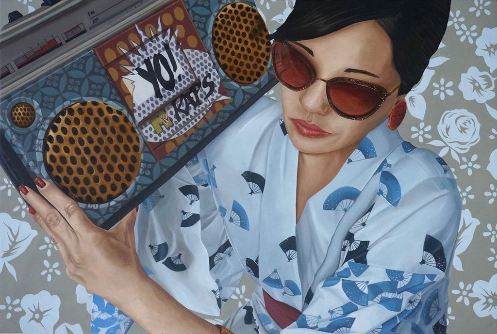 Ken Flewellyn - “Yo!” (2017) Oil on wood panel - 24" × 16"