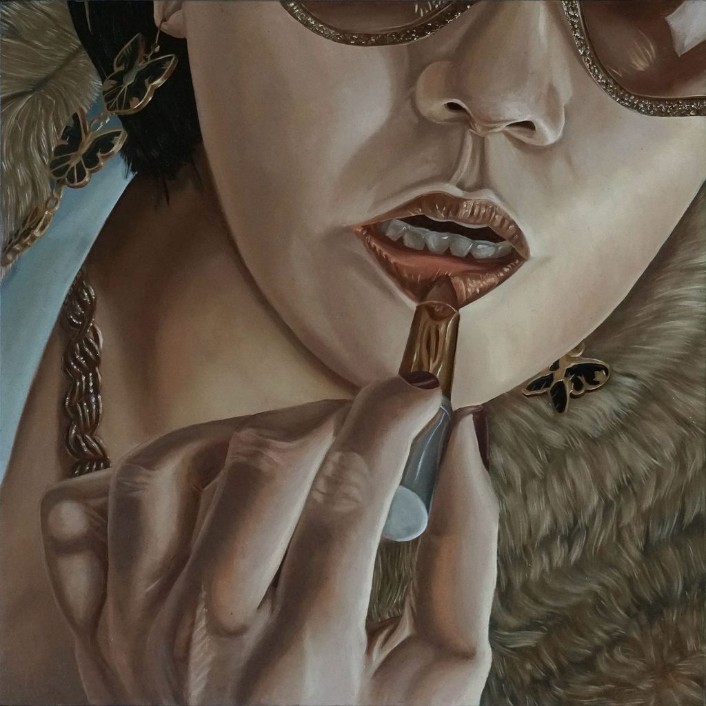 Ken Flewellyn - “Cool Like That” (2017) Oil on wood panel - 10" × 10"