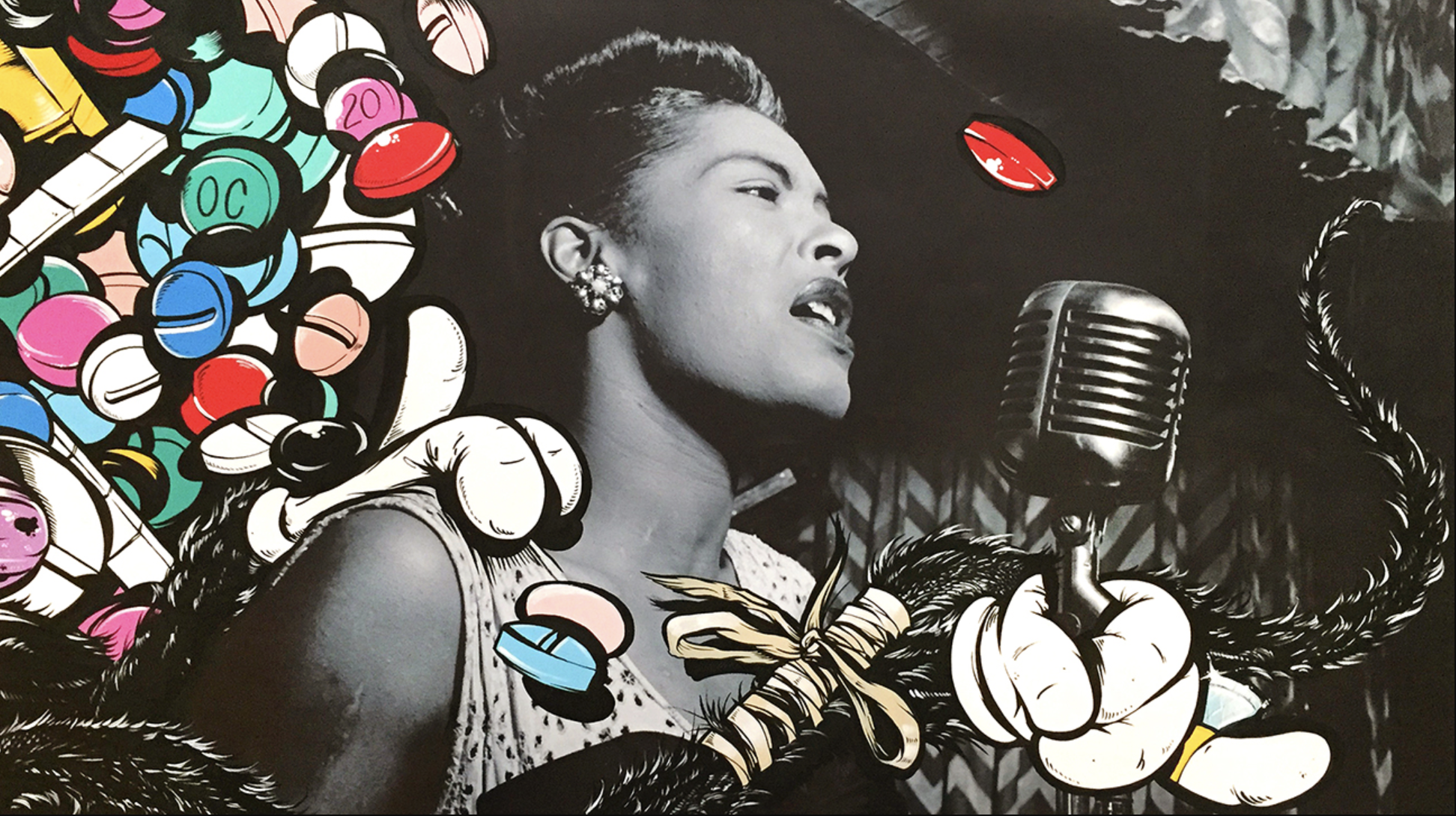 “Billie – Pill-Head Series” Acrylic on archival photo paper 36in x 24in