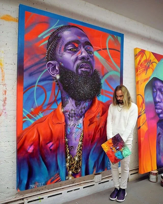 @nipseyhussle by @madsteez 
#mow #musiconwalls #musicart #music #nipseyhussle #madsteez #urbanart #streetart #graffitiart