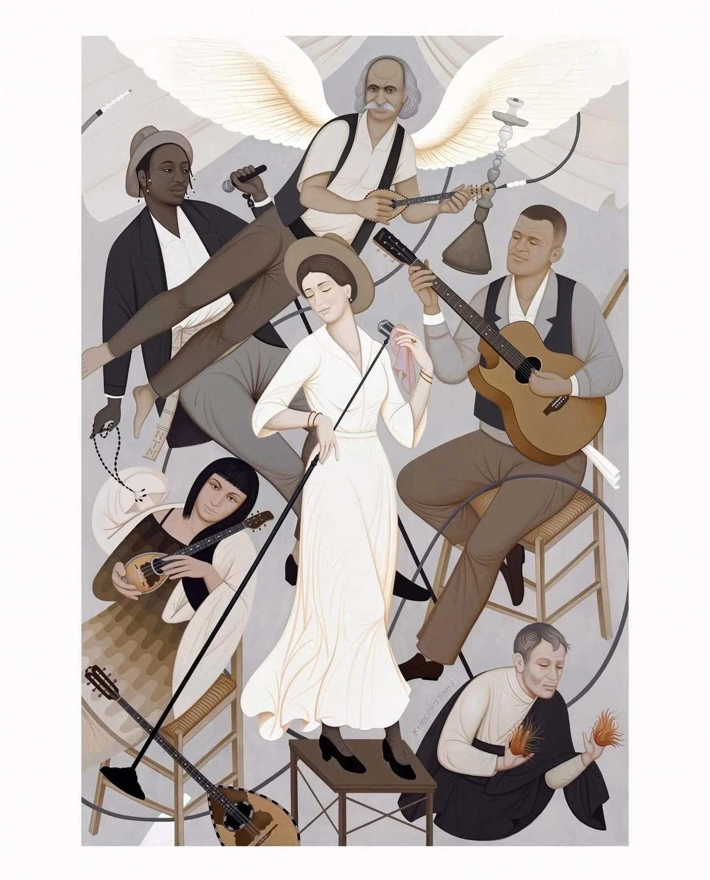 Evolution of rebetiko by @fikosantonios for @grd.mag and its major tribute to rebetiko &mdash;a genre of Greek urban music that arrived in mainland Greece with the refugees from Asia Minor after 1922. 

The artwork is ranging from more traditional ex