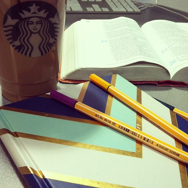 sjpeters Working eight hours at the Math Emporium today so I'm taking advantage of the quiet to spend some quality time with Jesus. and Starbucks just makes it sweeter #sweetspots