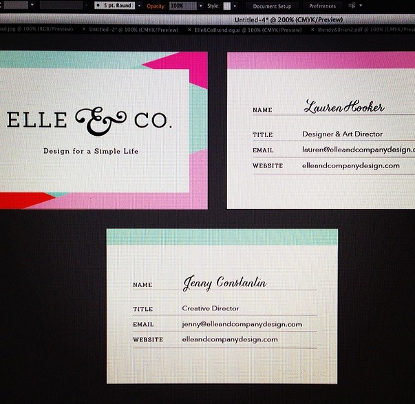@laurenelizhook Oh just designing business cards and pretending that @jennykayc works with me. A girl can dream. #sweetspots