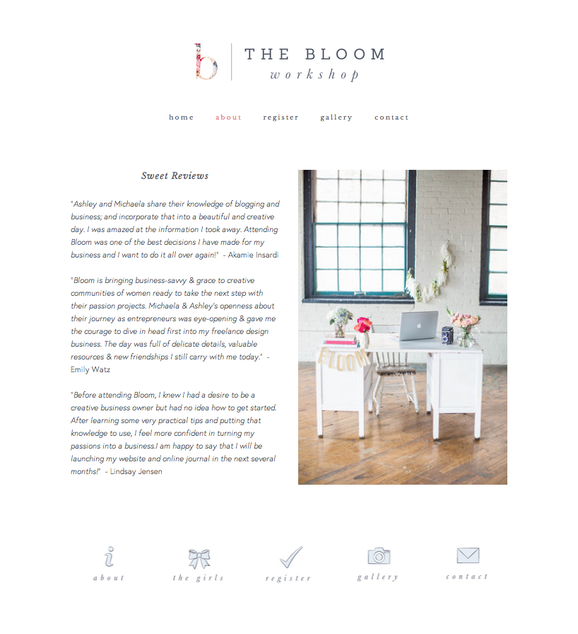 New website for The Bloom Workshop - Elle & Co.