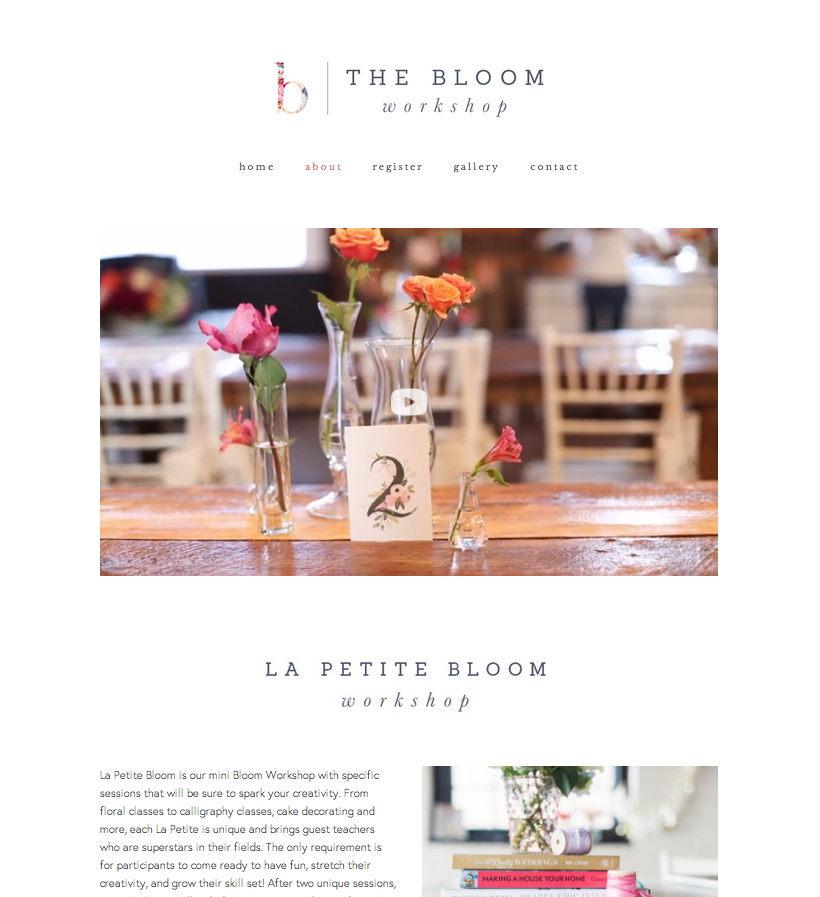 New website for The Bloom Workshop - Elle & Co.