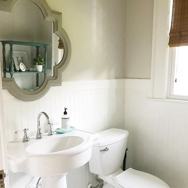 It&rsquo;s been a minute since I&rsquo;ve shared a house update (or any update for that matter!). Our half bath is simple, but it&rsquo;s one of my favorite transformations in our home 🧼 Swipe to see the before photo!