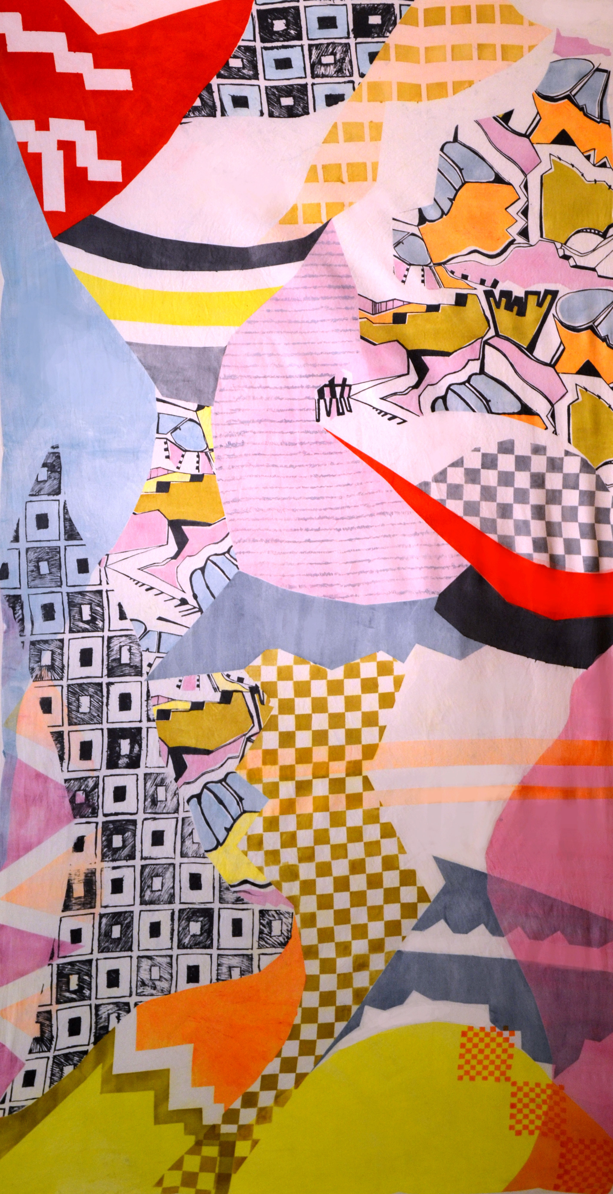Silkscreen on wool, 45" x 80"