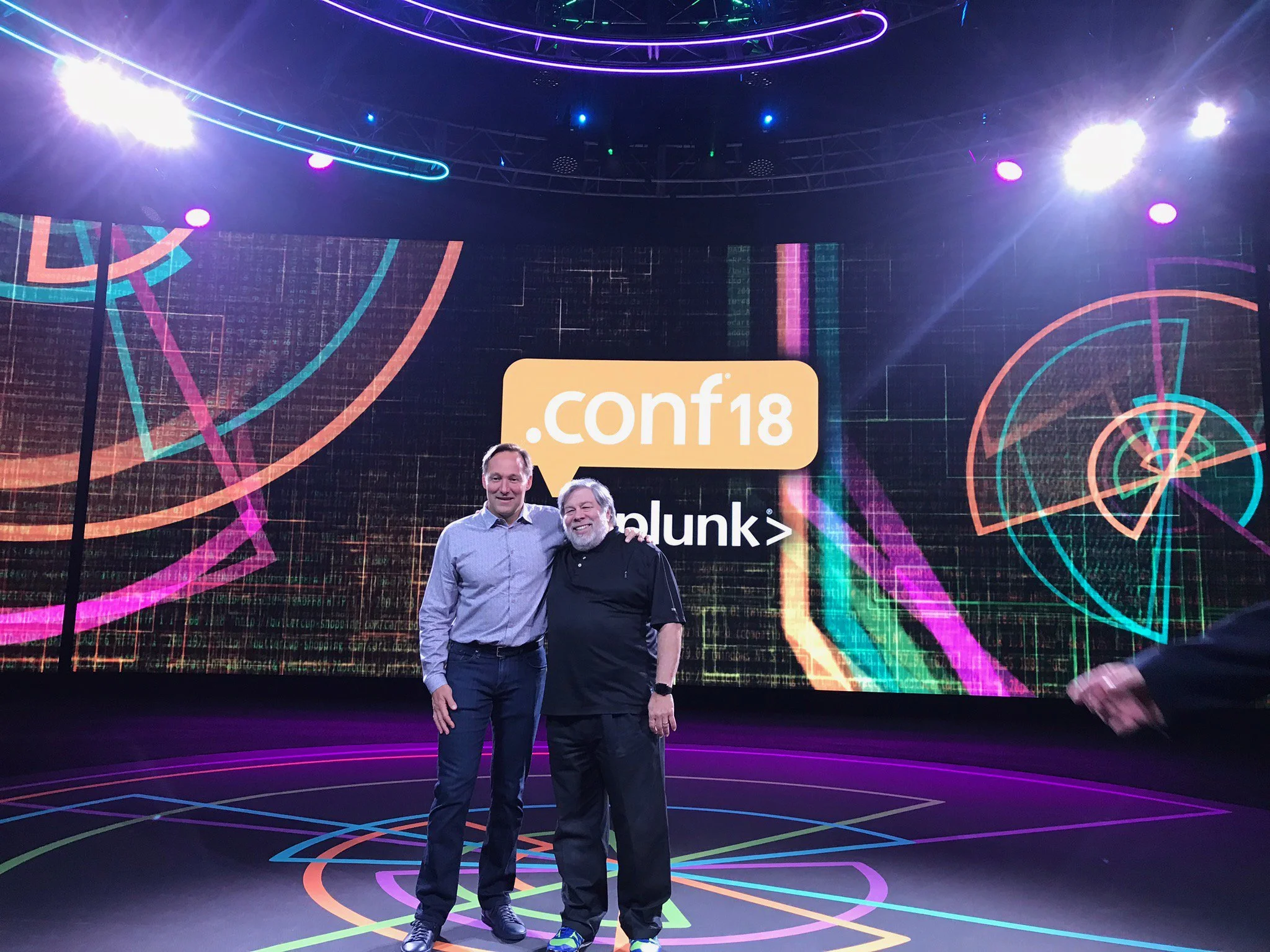 Steve Wozniak & CEO Doug Merritt at .conf18