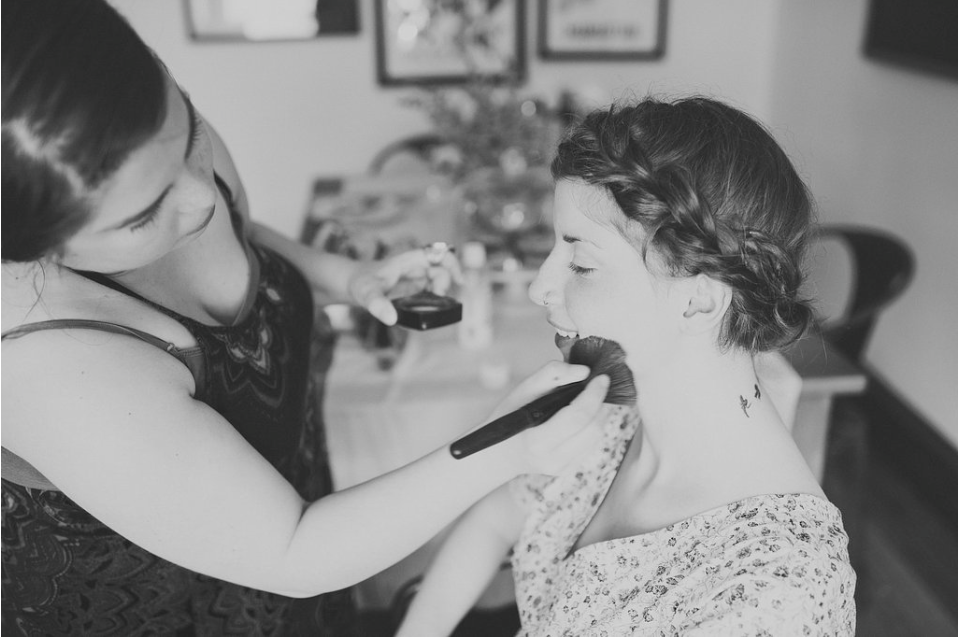 the lovely and talented julianna pastel touching up the gorgeous shannon costello. 