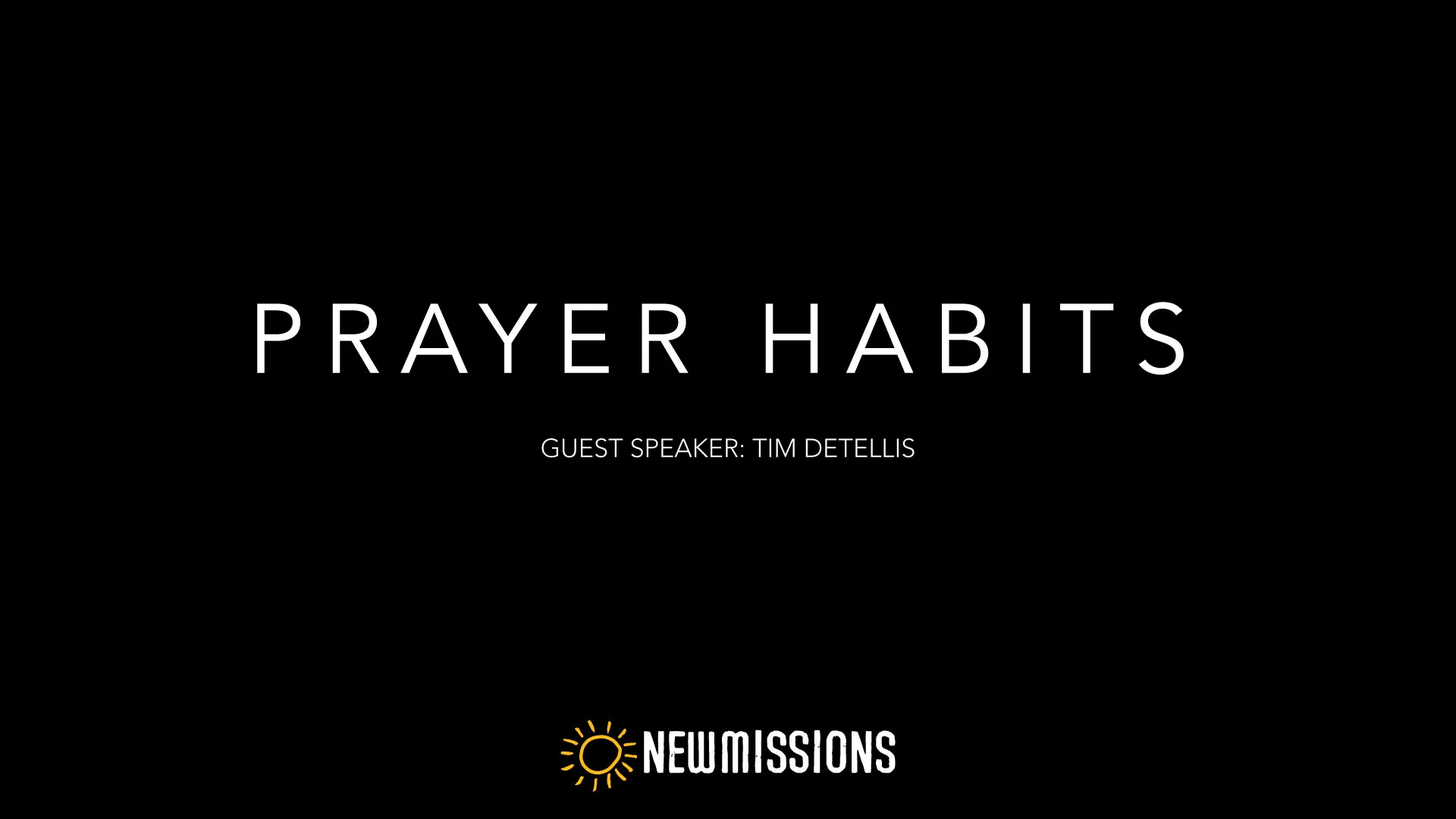 Prayer Habits