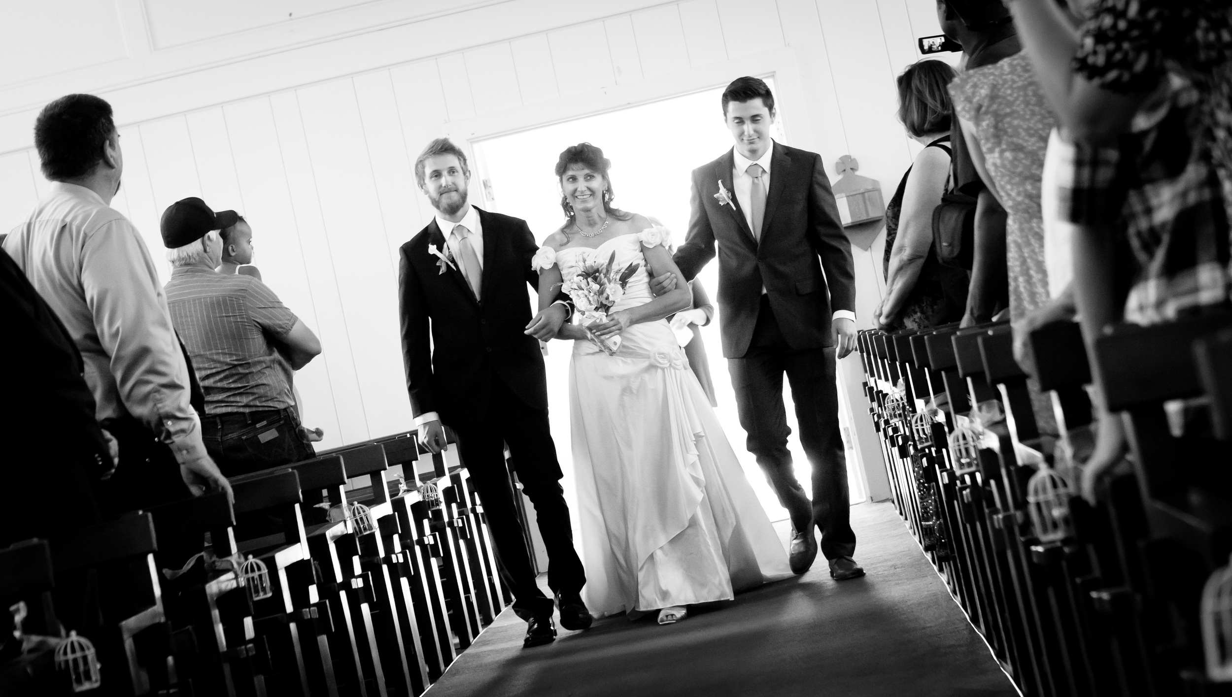 Lynn's sons walked her down the aisle...the BEST moment!! 