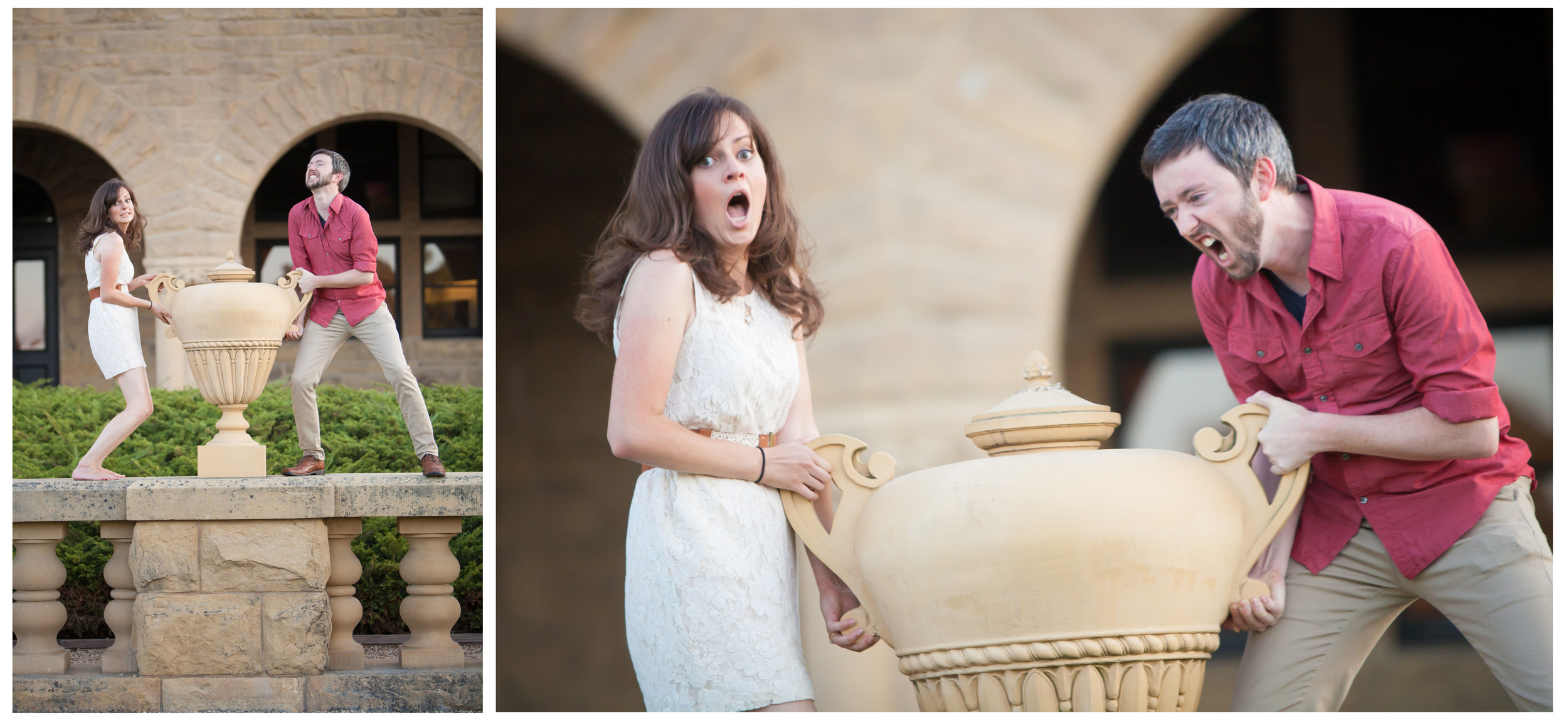 Don't tell Stanford, we tried to steal one of their large, decorative....vases?