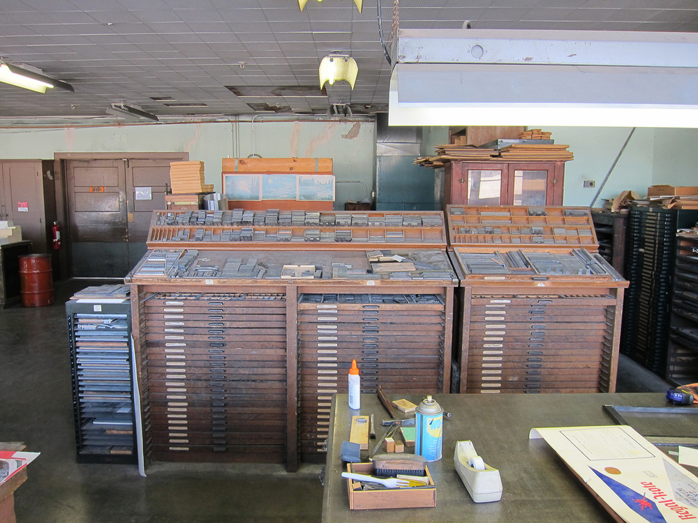 Type cabinets going back to the days of Star Printing 