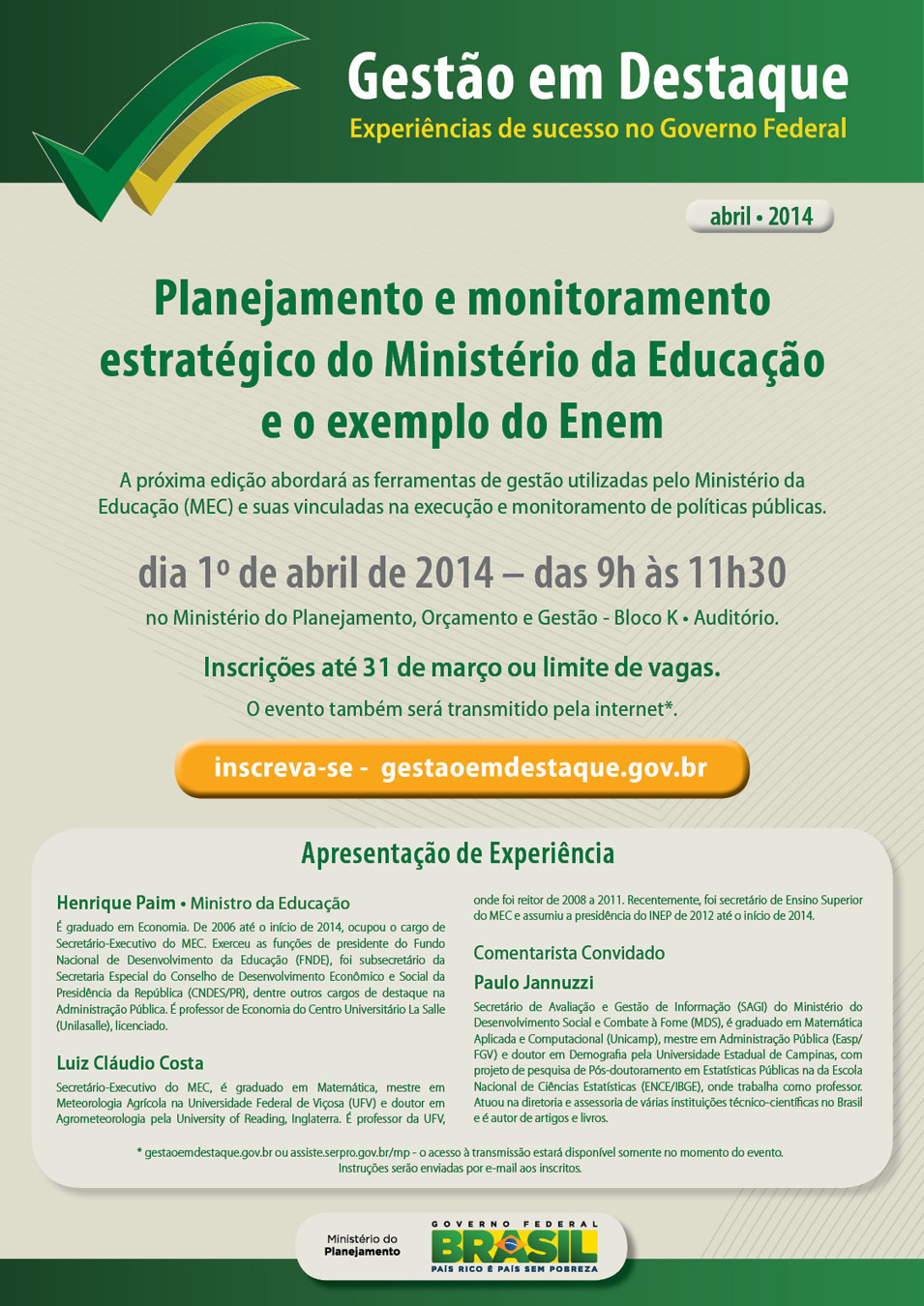 Imagem: Divulgação / Ministério do Planejamento