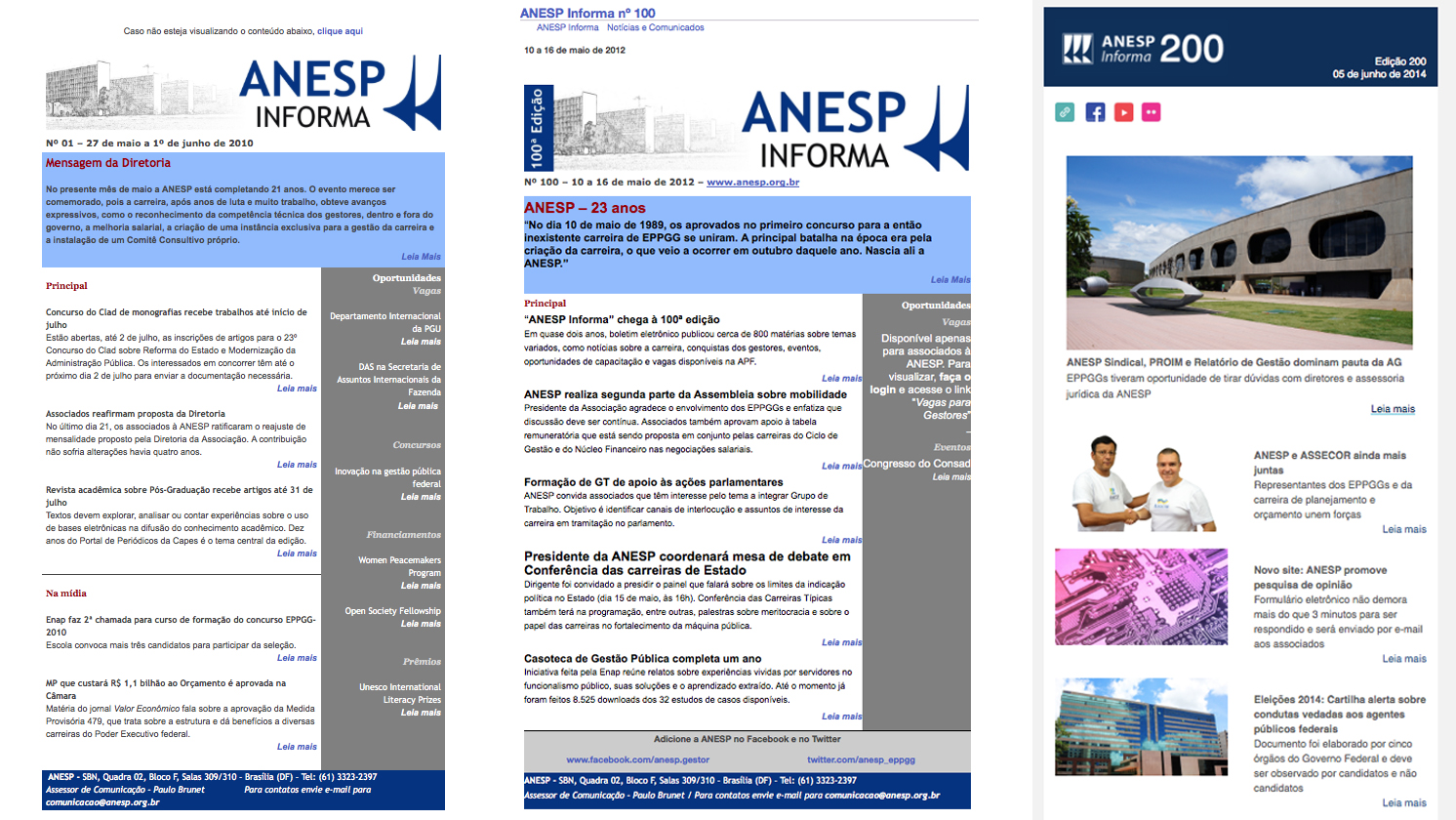 Template do 1º, 100º e 200º ANESP Informa.