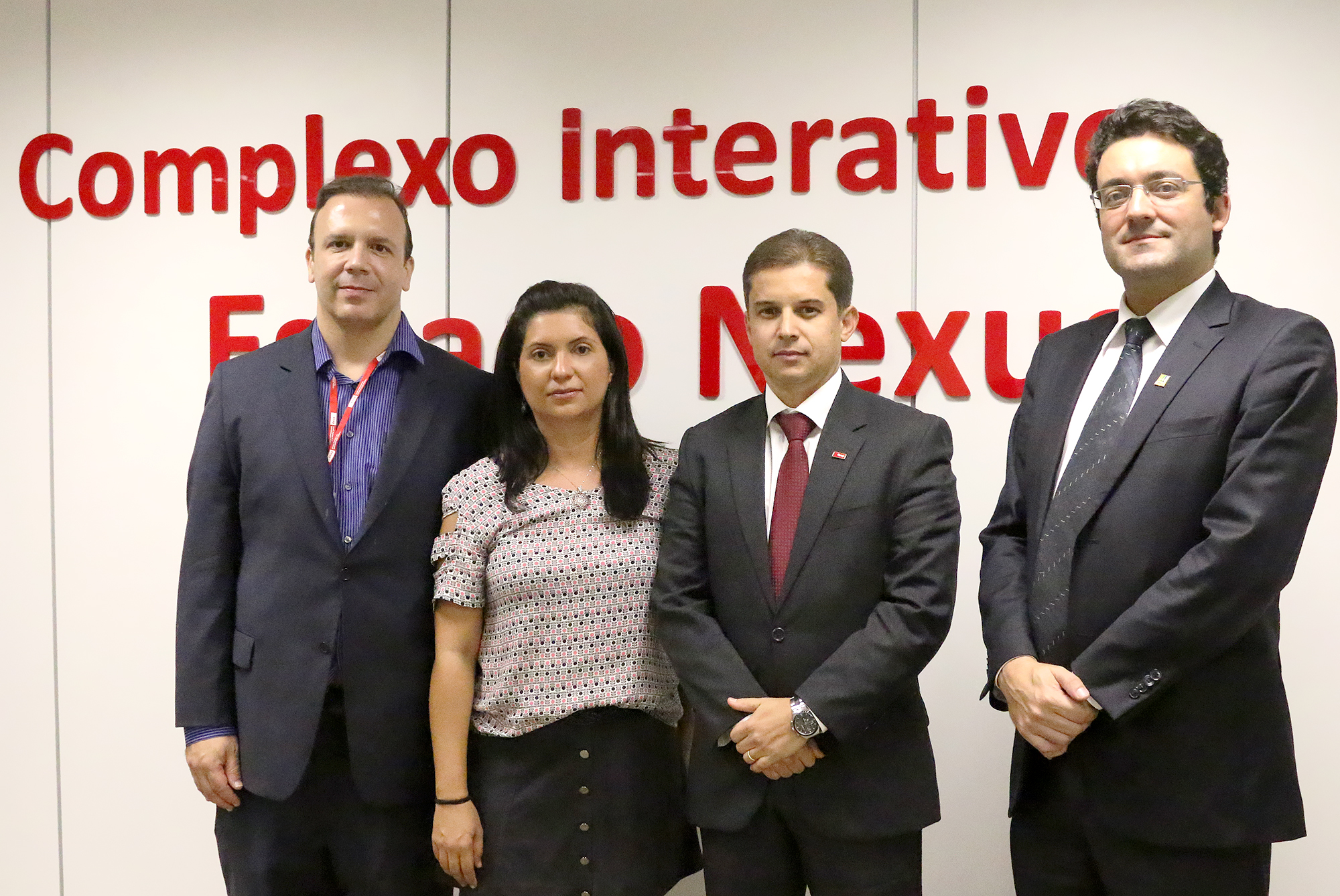Paulo Paiva, Diretor de Assuntos Profissionais, Ana Mesquita, Vice-Presidente, Gleisson Rubin, Presidente da ENAP, e Alex Canuto, Presidente da ANESP. Foto: Filipe Calmon / ANESP