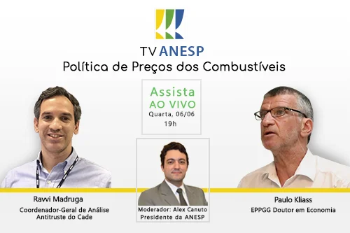 TV ANESP debate, na próxima quarta-feira (6), política de preços dos combustíveis